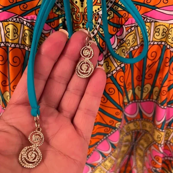 Trina Turk Tunic Coverup & Bikini Bottom Set Swim Beach - Picture 3 of 16